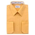 thumbnail image 1 of BERLIONI MEN'S CONVERTIBLE CUFF SOLID DRESS SHIRT-MUSTARD-M sleeve 32/33, 1 of 1