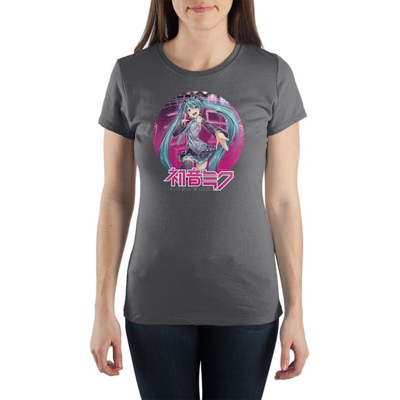 Hatsune Miku Anime Apparel Filles Chemise Grise - Grand