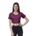 thumbnail image 1 of Moomaya T-shirt Court à Col Rond pour Femmes, Manches Courtes, Été, Coupe Ample, 1 of 7