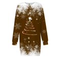 thumbnail image 5 of Kcodviy Chandail Imprimé de Noël pour Femme Robe Formelle D'Automne pour Femmes Col Rond Longue Robes de Bureau Décontractées pour Femmes Été Manche Ample Sans Capuche Robes Portefeuille d'Été Décontractées pour Femmes Robe D, 5 of 5