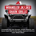 thumbnail image 3 of AMERICAN MODIFIED Front Shark Grille for 2007 to 2018 Jeep Models, White & Black, 3 of 13