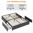thumbnail image 3 of Yiwa Upholstered Platform Bed Frame, Linen Fabric with Four Storage Drawers and Wooden Slat Support, Easy Assembly, 3 of 7