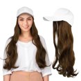thumbnail image 4 of Fashionable White Baseball  Hat , Long Curly Hairpiece, High Simulation, Distinctive Shapes for Different Occasions, Sun Shading in Summer, Winter Warmth, Convenient Wear, 4 of 8