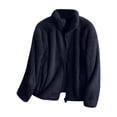 thumbnail image 3 of 2025 Veste Unie pour Femmes Veste de Course pour Femmes Col à Fermeture Éclair Douillette en Molleton Veste Ajustée pour Femmes Vêtements d'Extérieur, 3 of 3