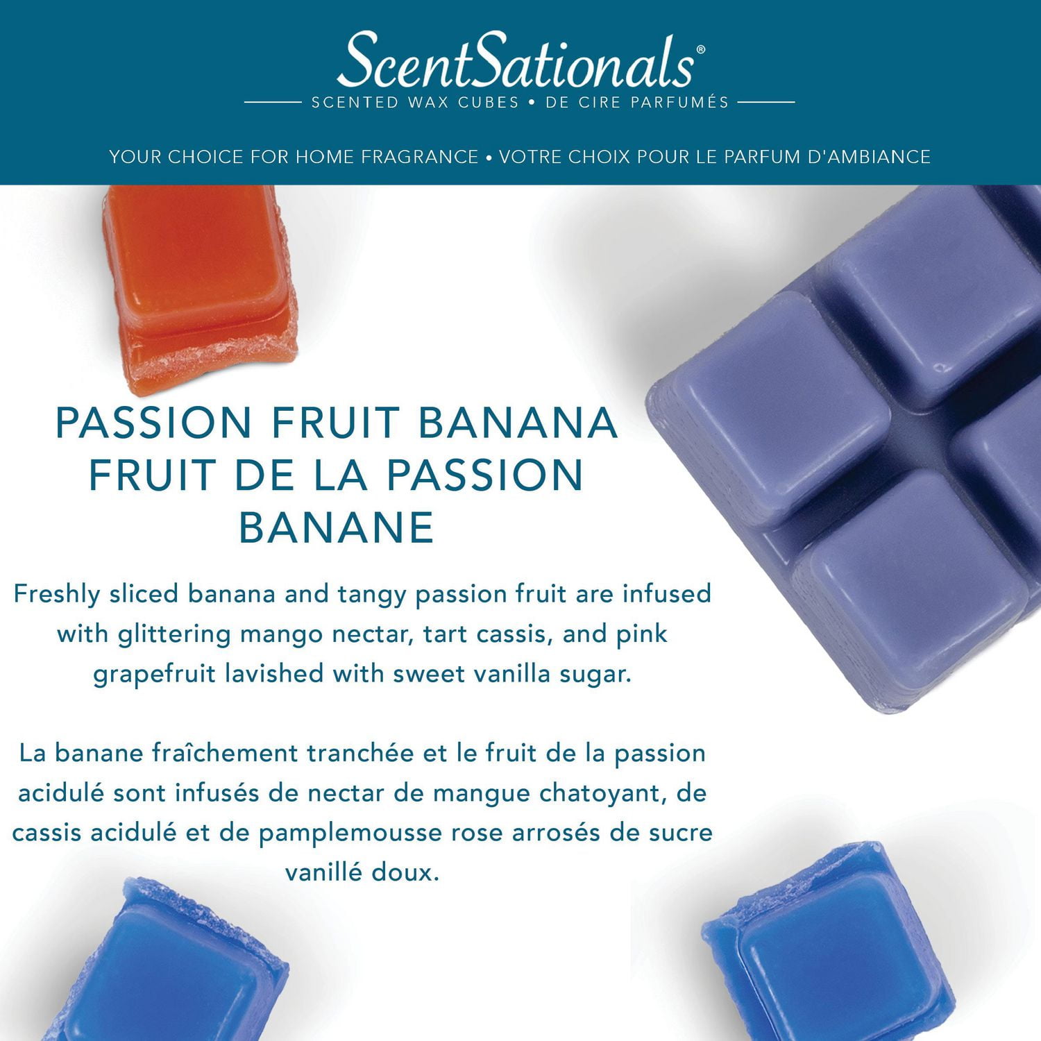 Cubes de cire parfumée ScentSationals - Banane aux fruits de la passion