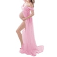thumbnail image 3 of Julyccc Robe Maxi de Maternité à Épaules Dénudées avec Fente avant pour Séance Photo, 3 of 4