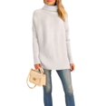 thumbnail image 3 of Women'S Oversized Loose Sweater Autumn Batwing Sleeve Ribbed Tunic Sweater Cream White XXL, 3 of 9