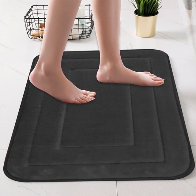 Boovnll Bathroom Water Absorbent Door Mat Quick Dry Entry Mat For Shower Room Solid Color Non-Slip Rug For Toilet Entrance