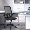 thumbnail image 4 of Magshion Office Mesh Chair Adjustable Height and Ergonomic Design Home Office Computer Desk Chair Lumbar Support with Padded Flip-up Armrest Swivel Chair (Black), 4 of 4