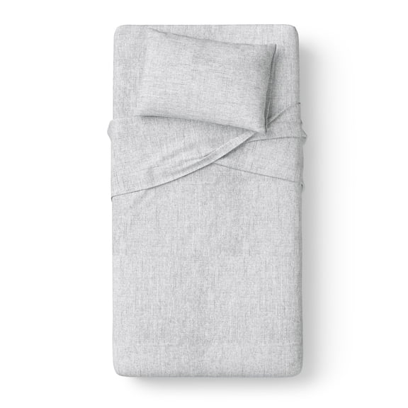 Mainstays Kids 220TC Cotton Chambray Gray Twin, 3 Piece Sheet Set