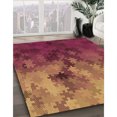 thumbnail image 3 of Ahgly Company Tapis d'Intérieur Rond Lavable en Machine Orange Transitionnel, 5 Pieds Rond, 3 of 7