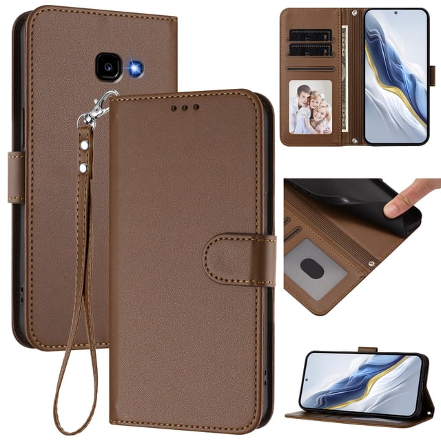 GANGXUN Wallet Case for Samsung Galaxy A5 2017 – Magnetic Closure, RFID Blocking, Wrist Strap, Wireless Charging Compatible