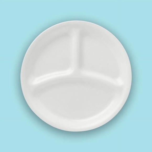 Corelle Winter Frost White 10.25" Glass Divided Dinner Plate