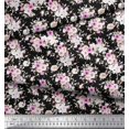 thumbnail image 3 of Soimoi Tissu de Canard de Coton Feuilles & Rose Imprimé Floral 1 Yard 42 Inch Wide, 3 of 3