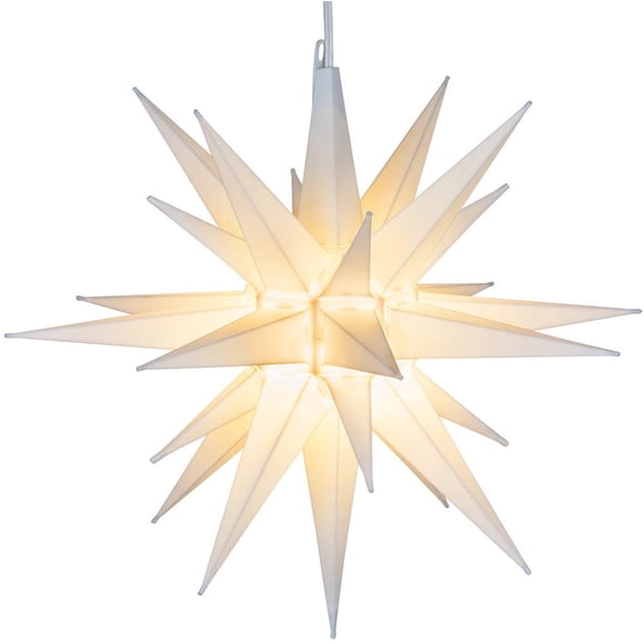 Kringle Traditions 14" White Star Outdoor Decoration, Christmas LED Star Decor