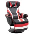 thumbnail image 1 of Vinsetto Racing Style Video Gaming Recliner Chair Padded Office Seat with Reclining Backrest and Footrest, Headrest, Lumbar Support, Round Metal Base, Cup Holder for Black and Red, 1 of 9