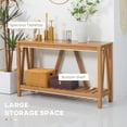 thumbnail image 4 of HOMCOM Farmhouse Console Table with Storage Shelf Anti-tipper for Entryway, 4 of 10