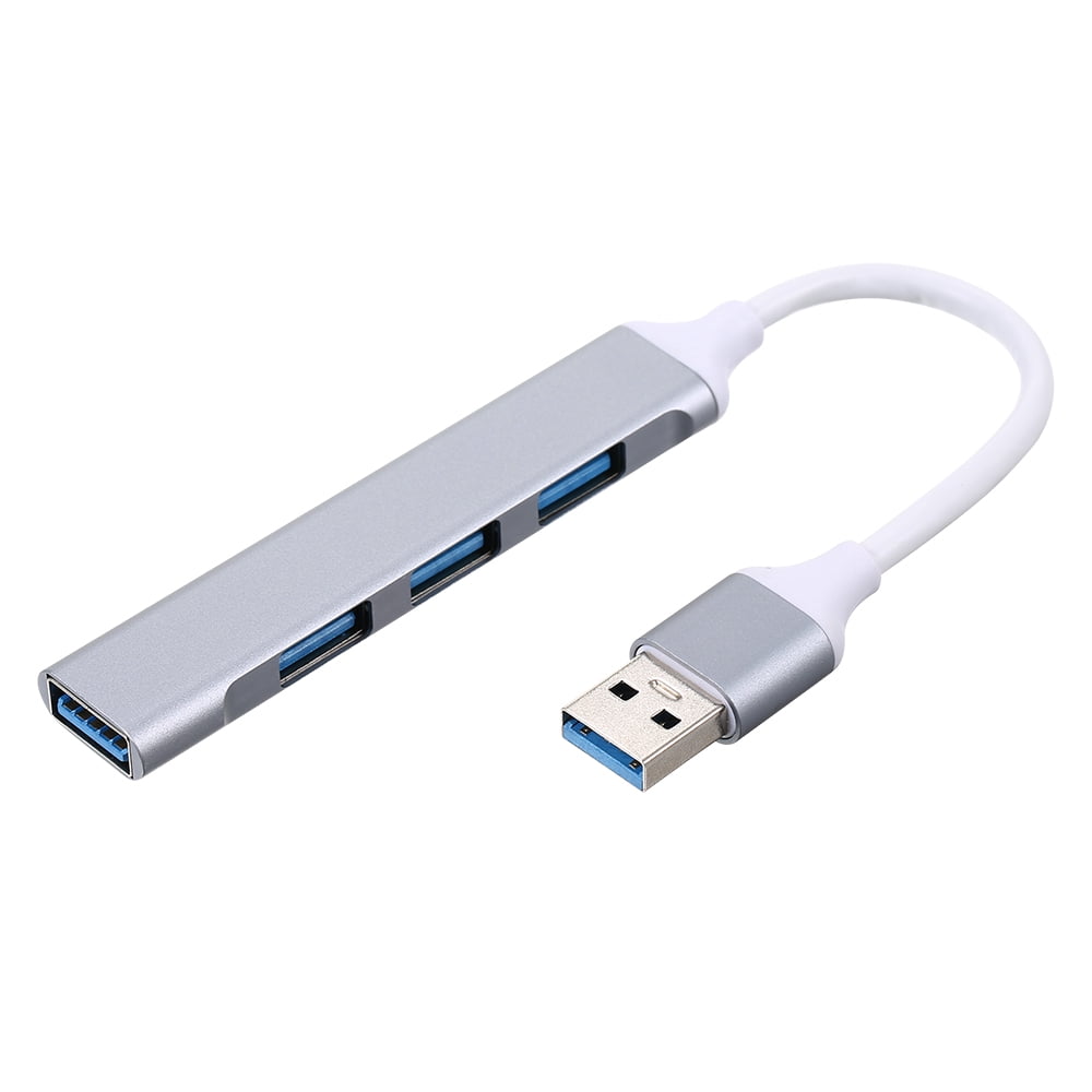 yeacher Portable USB Hub USB Adapter 4-in-1 Aluminum Alloy Hub with USB2.0/USB3.0 Ports Wide Compatibility Silver