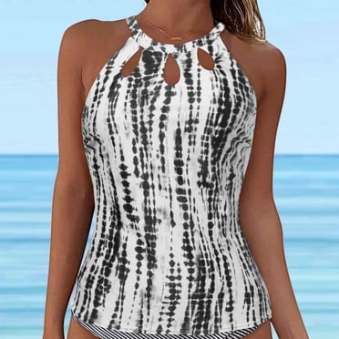 Women’s Lace Up Tankini Set Underwire Full Coverage Swimwear Tops Push Up Bathing Suit Crop Top for Comfort and Style