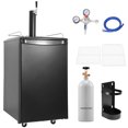 thumbnail image 1 of KFFKFF Kegerator à Bière, Système à Robinet Unique, Frigo à Barils Complet avec Tablettes Ajustables, Réservoir de CO2, Récupérateur de Gouttes et Garde-Corps, Plage de Température 32 °F - 50 °F, Compatible avec 1/6, 1/4, 1/2 Barils, Noir, 1 of 9