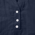 thumbnail image 3 of Babysbule Manches 3/4 pour Haut d'Été pour Femmes Col Rond T-Shirt Ample Mode Tunique à Boutons 2025, 3 of 8