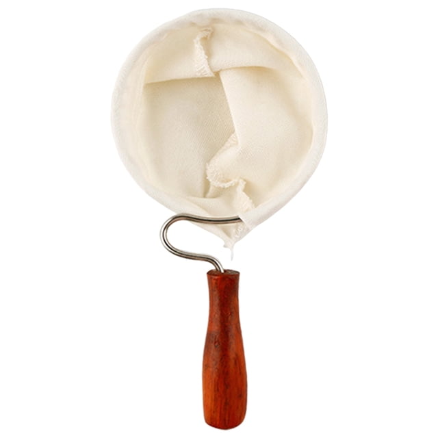 DOLITY Reusable Handmade Cloth Coffee with Wooden Handle Hand Drip Coffee 100mm