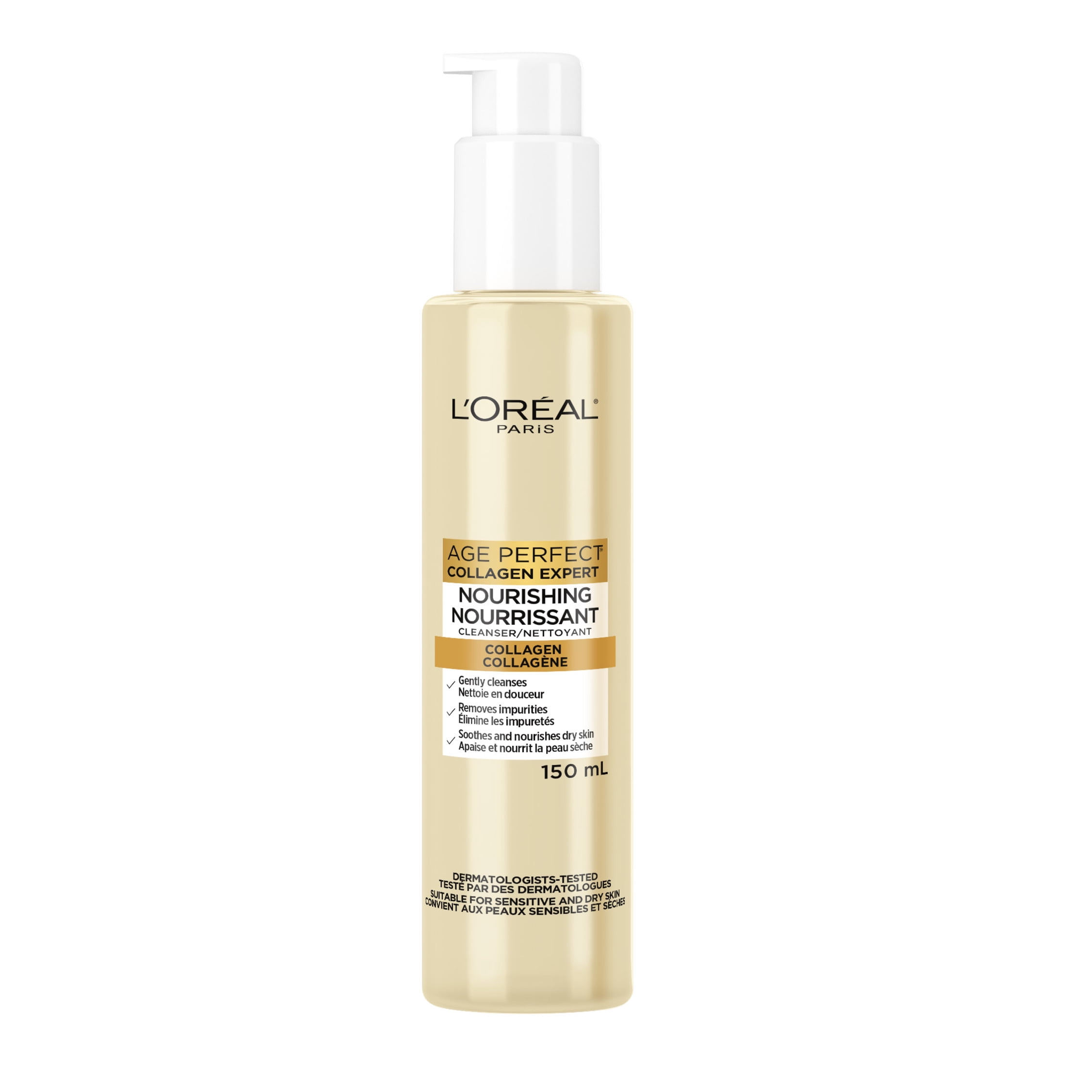 L'Oréal Paris Age Perfect Nettoyant Visage au Collagène, Crème-Mousse, 150 mL