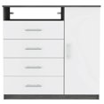 thumbnail image 1 of TUHOME Peru 4 Drawer Dresser - White / Ash Engineered Wood - For Bedroom, 1 of 7