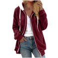 thumbnail image 2 of cllios Womens Winter Fuzzy Fleece Jacket Hooded Color Block Patchwork Cardigan Coats Oversized Fluffy Sherpa Outerwear with Pockets, 2 of 5