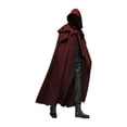 thumbnail image 2 of Cape à Capuche Unisexe Hommes Femmes Solide Longue Cape Costumes de Rôle Manteau Rétro Médiéval Gothique Accessoires de Fête, 2 of 7