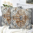 thumbnail image 4 of Boho Carpet Throw Pillow Cover Case Rug Boho Style Ethnic Design Throw Pillows Set of 2 Super Soft Pillow Covers 16x16 Inches Farmhouse Home Decor for Living Room Bedroom Sofa Couch Cushion Cover, 4 of 6