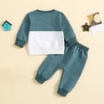 thumbnail image 4 of LSLJS Vêtements pour Tout-Petit Garçon Bébé T-Shirt à Manches Longues à Rayures Col Ras du Cou + Ensemble Pantalon Uni à Cordon Tenues d'Automne pour Nourrisson, 4 of 9