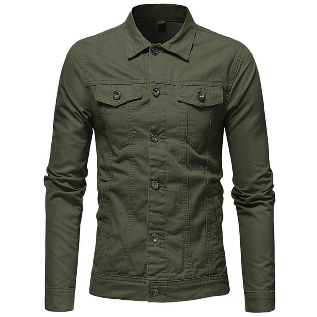 Birdeem Mens Lapel Slimfit Solid Color Pocket Button Long Sleeve Jacket