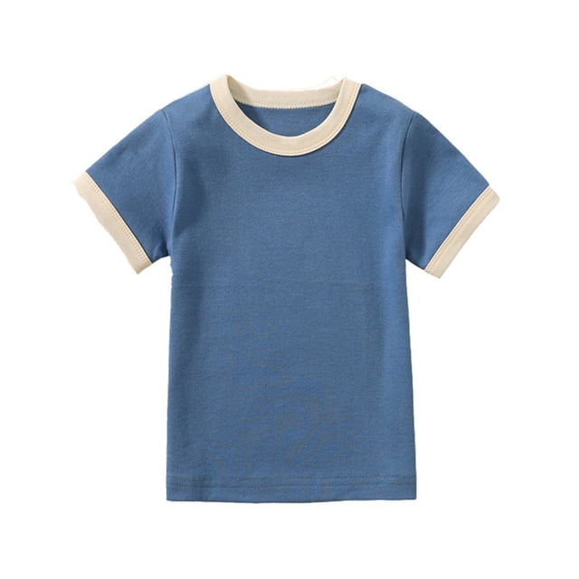 Chandails pour Filles Tout-Petits Enfants Garçons Filles Mode Confortable Couleur Unie Col Rond Manches Courtes Haut