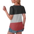 thumbnail image 3 of Plebaso Hauts pour Femmes Chemises à Oeillets à Blocs de Couleur Manches Courtes T-Shirts Amples Décontractés Col Rond Blouses Tendance, 3 of 6