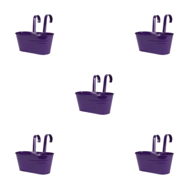 Goriertaly Practical And Durable Detachable For Balcony Planters Railing Hanging Multipurpose Fence Planters Purple 5Set