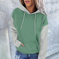 thumbnail image 2 of MeetoTime Hoodie à Blocs de Couleur pour Femmes Automne Polaire Manches Longues Col Rond Sweat à Capuche Surdimensionné Pull, 2 of 6