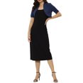 thumbnail image 2 of INSPIRE CHIC Women's Shrugs Open Front Bolero Ruched Short Sleeves Cropped Cardigan XS Dark Blue, 2 of 6