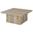 thumbnail image 4 of Coaster Devar Square Engineered Wood Coffee Table in Distressed Pine, 4 of 8