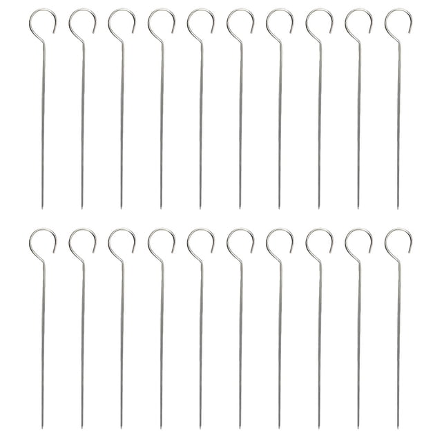 MasteelfCA 20 Pcs Brochettes en Acier Inoxydable Brochettes de Viande pour BBQ Brochettes de Cuisine pour Barbecue Bâtons de Barbecue Réutilisables