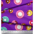 thumbnail image 2 of Soimoi Purple polyester Crepe Fabric Donuts Food Printed Fabric 1 Yard 52 Inch Wide, 2 of 5