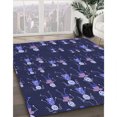 thumbnail image 3 of Ahgly Tapis Rectangulaire Lavable en Machine, Bleu Nuit, 6 Pieds x 9 Pieds, 3 of 7