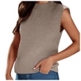 thumbnail image 1 of Women's Mock Neck Knit Sweater Vest Sleeveless Casual Trendy Summer Ribbed Pullover Tank Tops, 1 of 5
