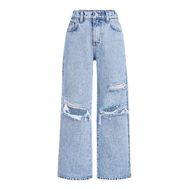 Ocean Leggings Kids Outfits for Girls for Winter Girls Jeans Wide Leg Baggy Denim Pants High Elastic Waisted Cute Bow Trousers Casual Kids Streetwear