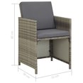 thumbnail image 4 of vidaXL 13 Piece Outdoor Dining Set with Cushions Poly Rattan Grey, 4 of 5