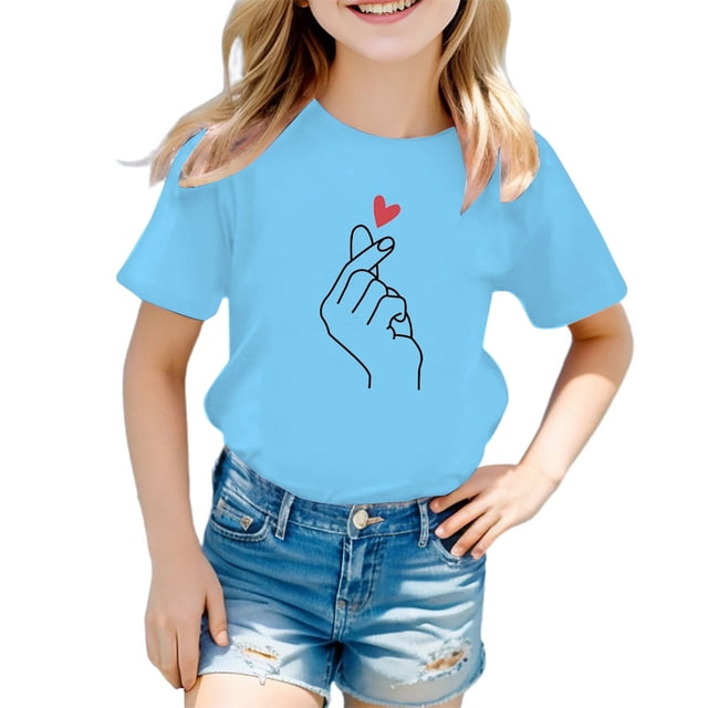 T-shirt Graphique Mignon pour Filles, Col Rond, Manches Courtes, Été, Décontracté, Spandex, Léger, Manches Longues, Arbres d'Hiver, Ensemble