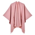 thumbnail image 1 of Women's Warm Shawl Wrap Cape - Reversible Open Front Poncho Sweater for Winter, 1 of 2