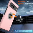 thumbnail image 5 of KOMI Pixel 7 Case, Google Pixel 7 Case with HD Screen Protector, Shockproof Google Pixel 7 Phone Case with 360° Magnetic Ring Holder Kickstand Phone Case for Google Pixel 7 Pink, 5 of 5