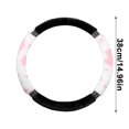 thumbnail image 2 of Cow Lint Studded Elastic Steering Wheel Cover Without Inner Ring Female Winter Comfortable Soft Warm Handlebar Cover, 2 of 7