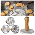 thumbnail image 4 of Biscuit Making Mold with Wooden Handle Diamond Biscuit Making Mold Spiral Coil Flower Shape Mold, 4 of 8